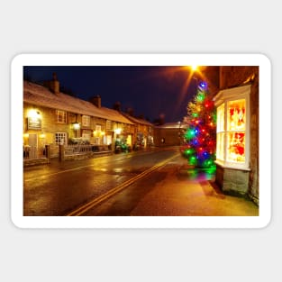 christmas in castleton derbyshire peak district Sticker